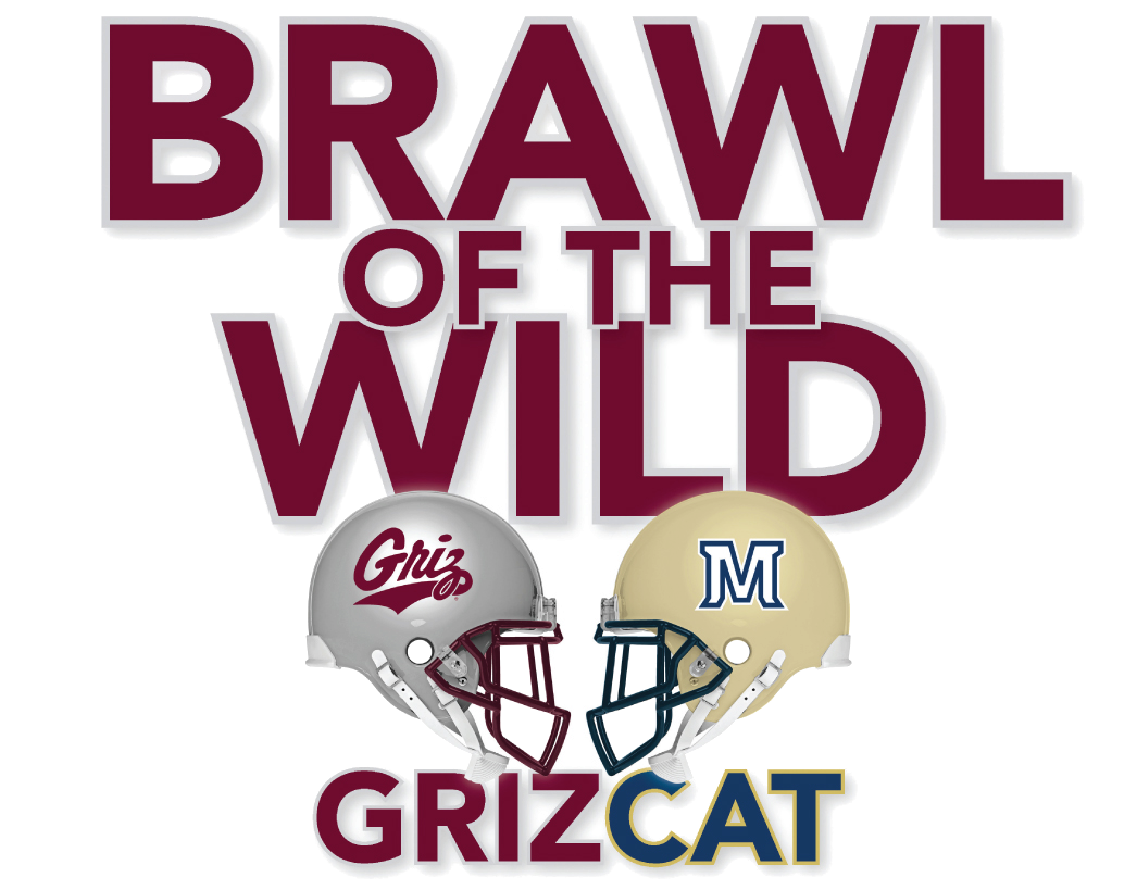 Brawl of the Wild graphic with UM and MSU helmets